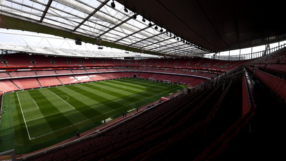 Emirates Stadium pitch ahead of Brentford